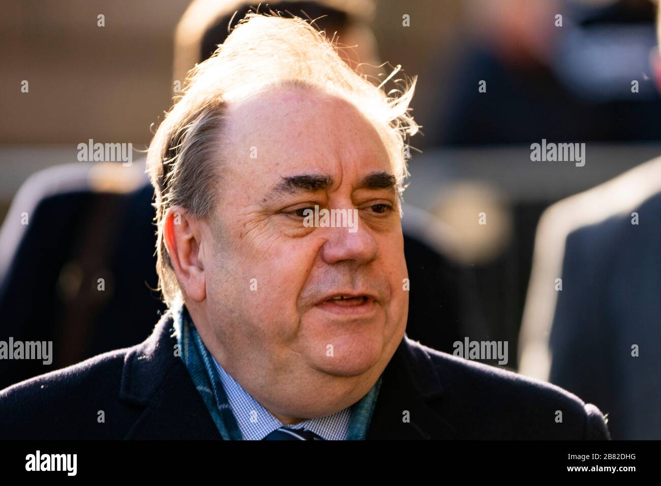 Edinburgh, Schottland, Großbritannien. März 2020. Alex Salmond verlässt am neunten Tag seines Prozesses den High Court in Edinburgh. Iain Masterton/Alamy Live News Stockfoto