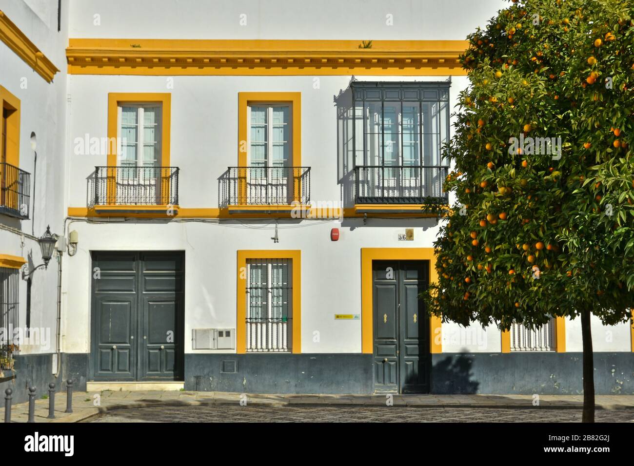 Ein typisches andalusisches Zuhause in Sevilla Stockfoto