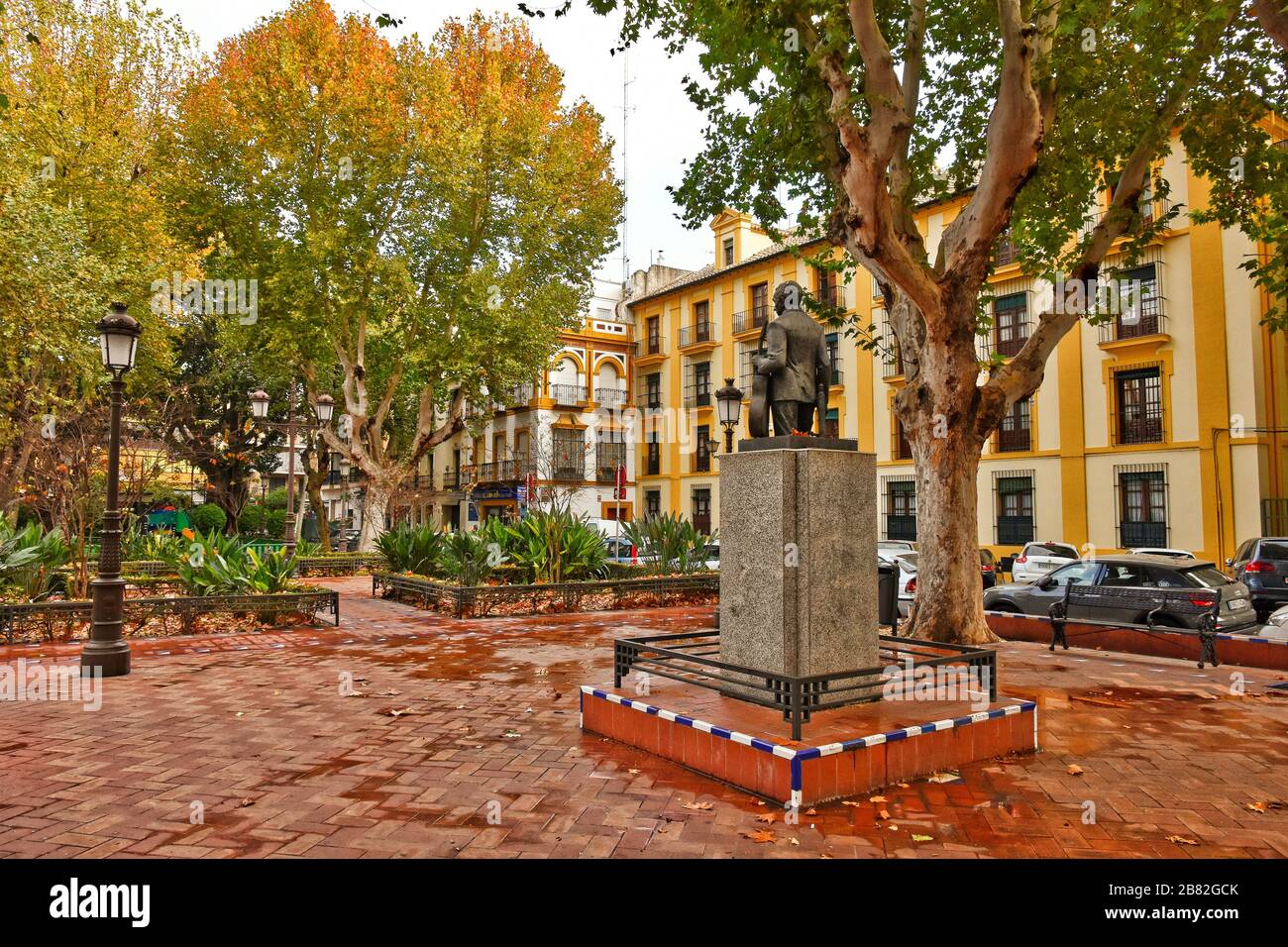 Ein Platz im historischen Zentrum von Sevilla Stockfoto