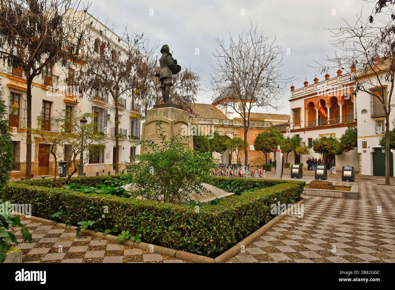 Ein Platz im historischen Zentrum von Sevilla Stockfoto