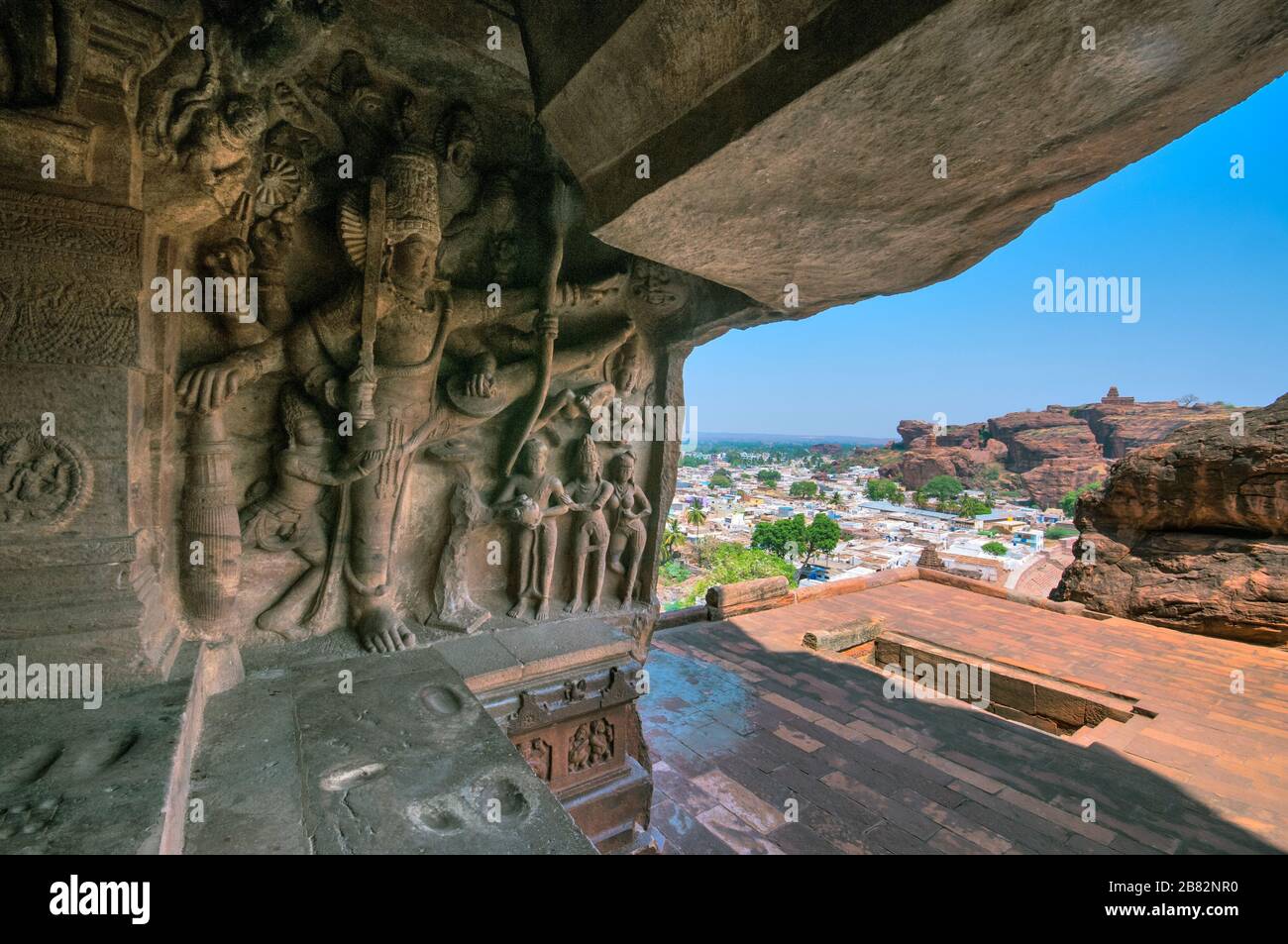 Höhlentempel badami karnataka Stockfoto