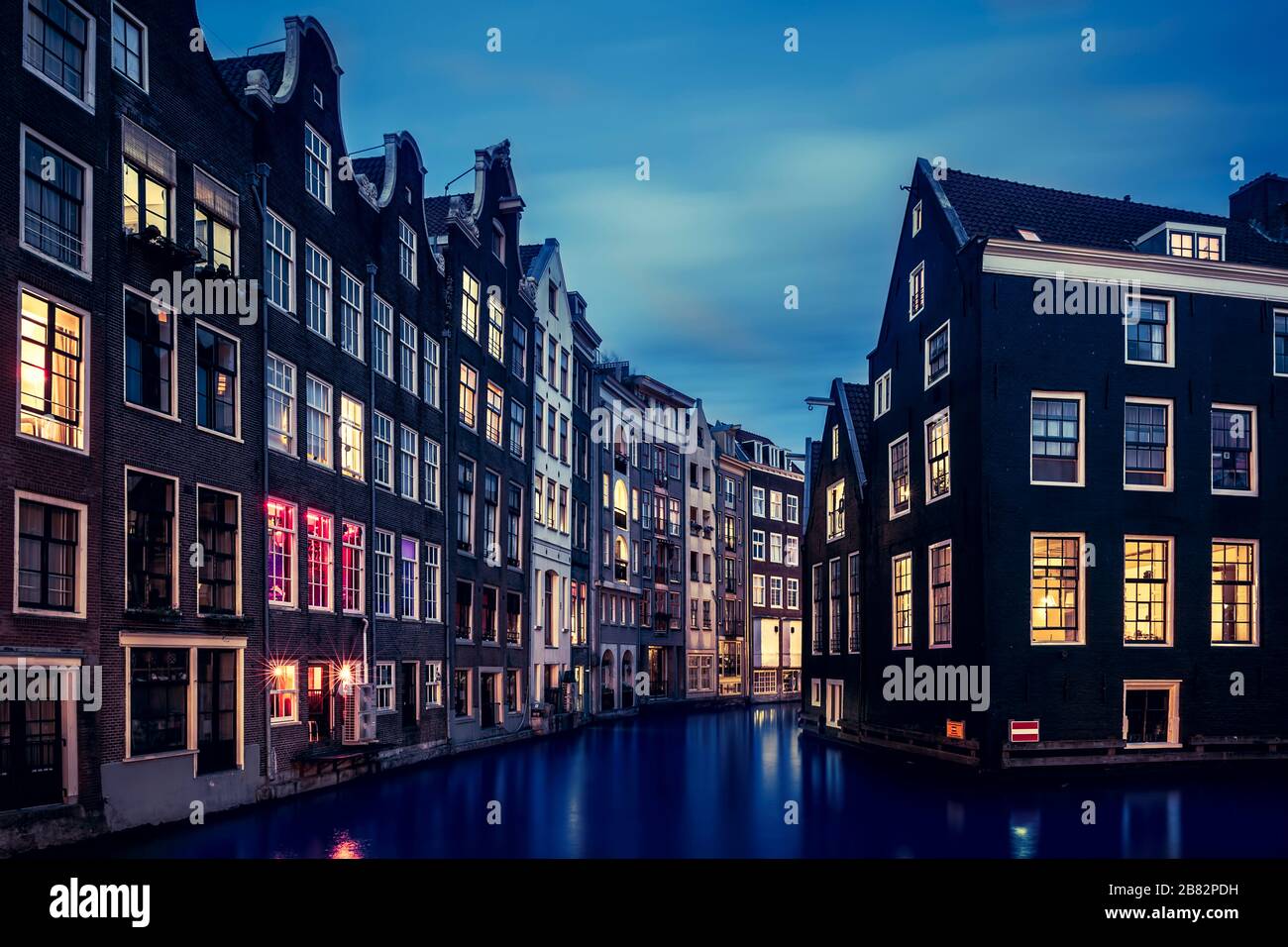 Berühmter Blick in Amsterdam, Holland Stockfoto