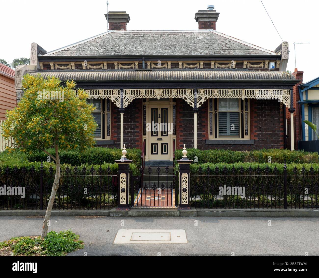 Traditionelles viktorianisches Haus Melbourne, Australien Stockfoto