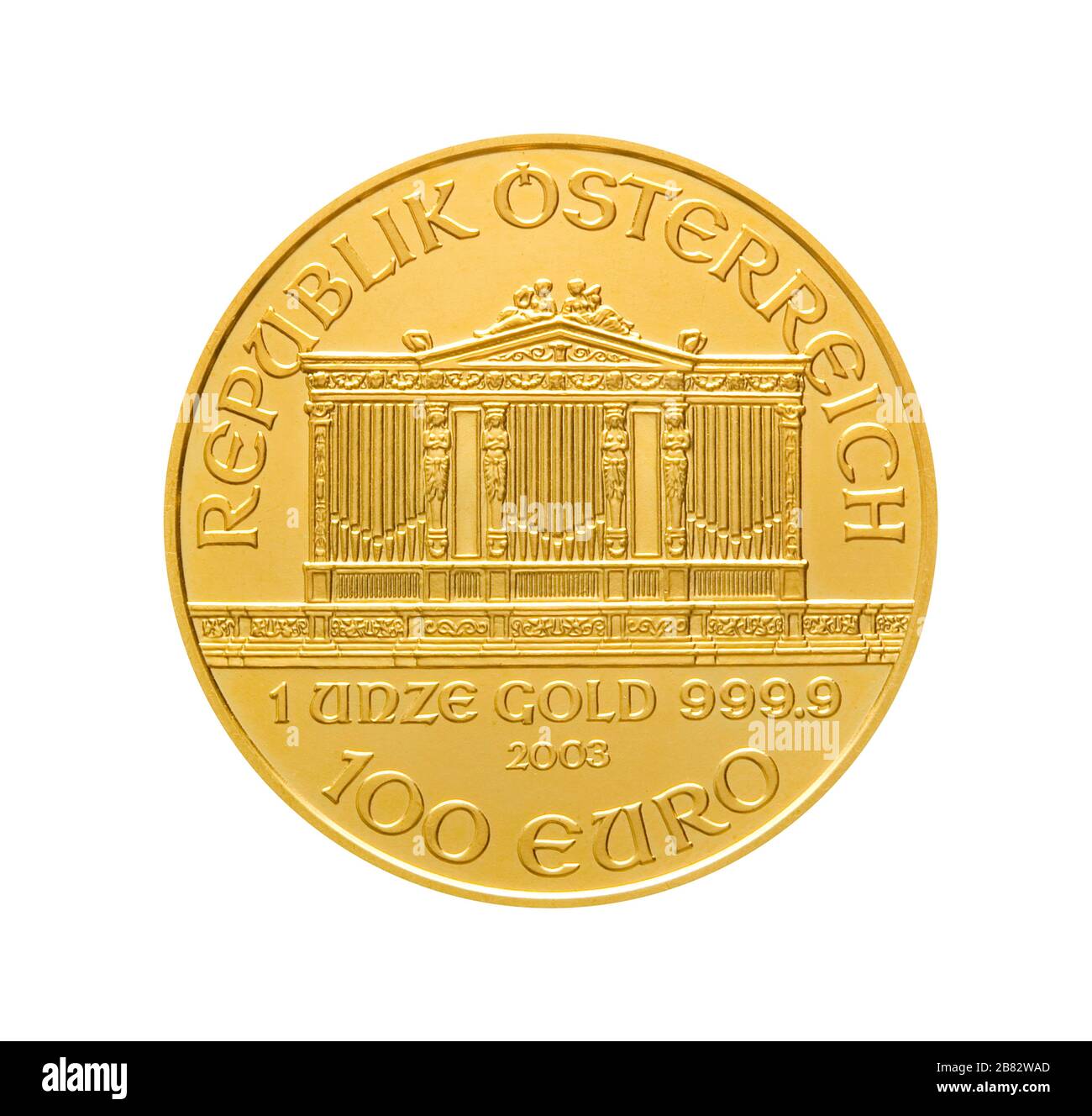 Österreichische Goldmünze, Wiener Philharmoniker, Österreich Stockfoto
