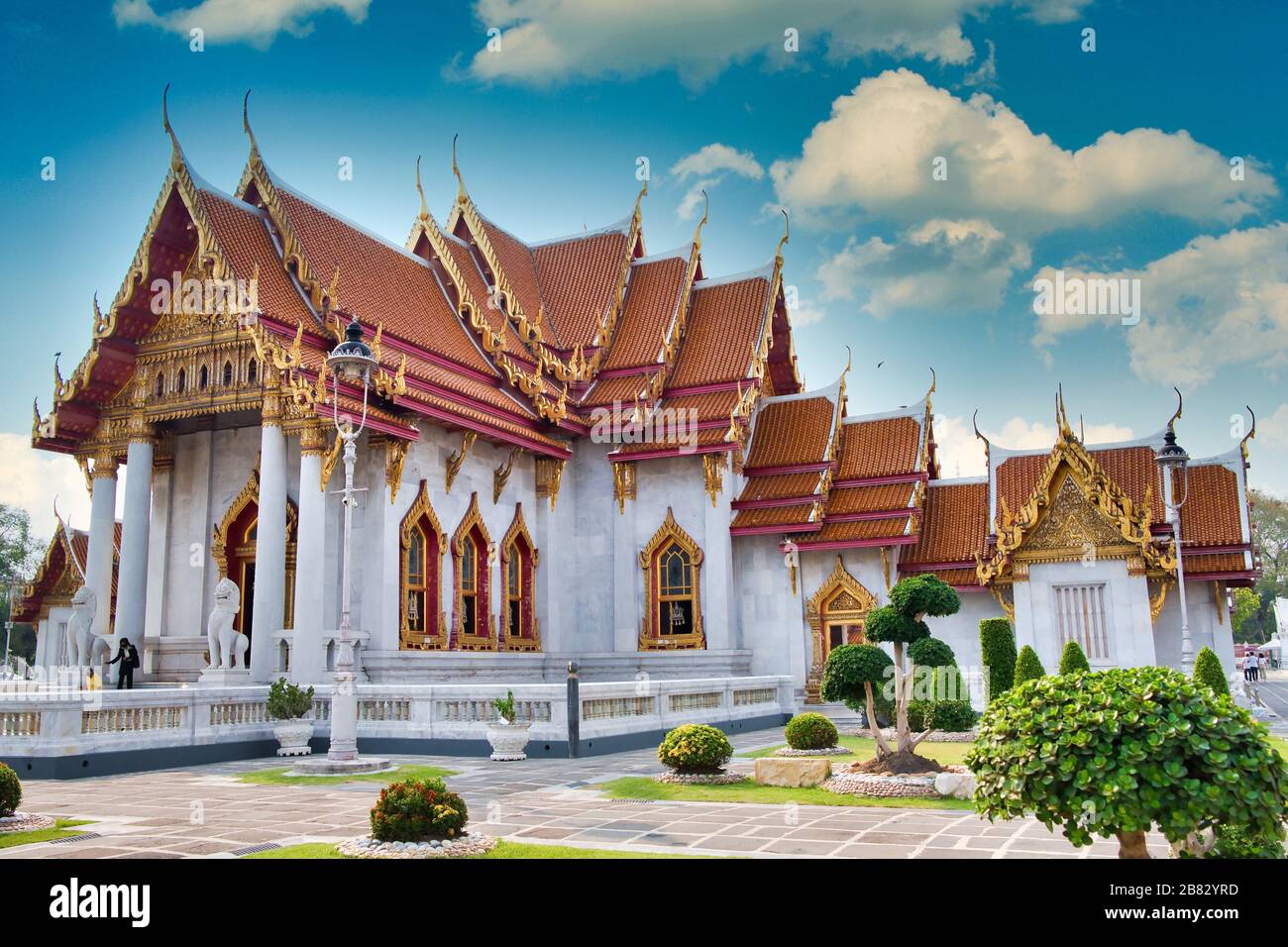 Der Marmortempel Wat Benchamabophit Dusitvanaram in Bangkok, Thailand Stockfoto