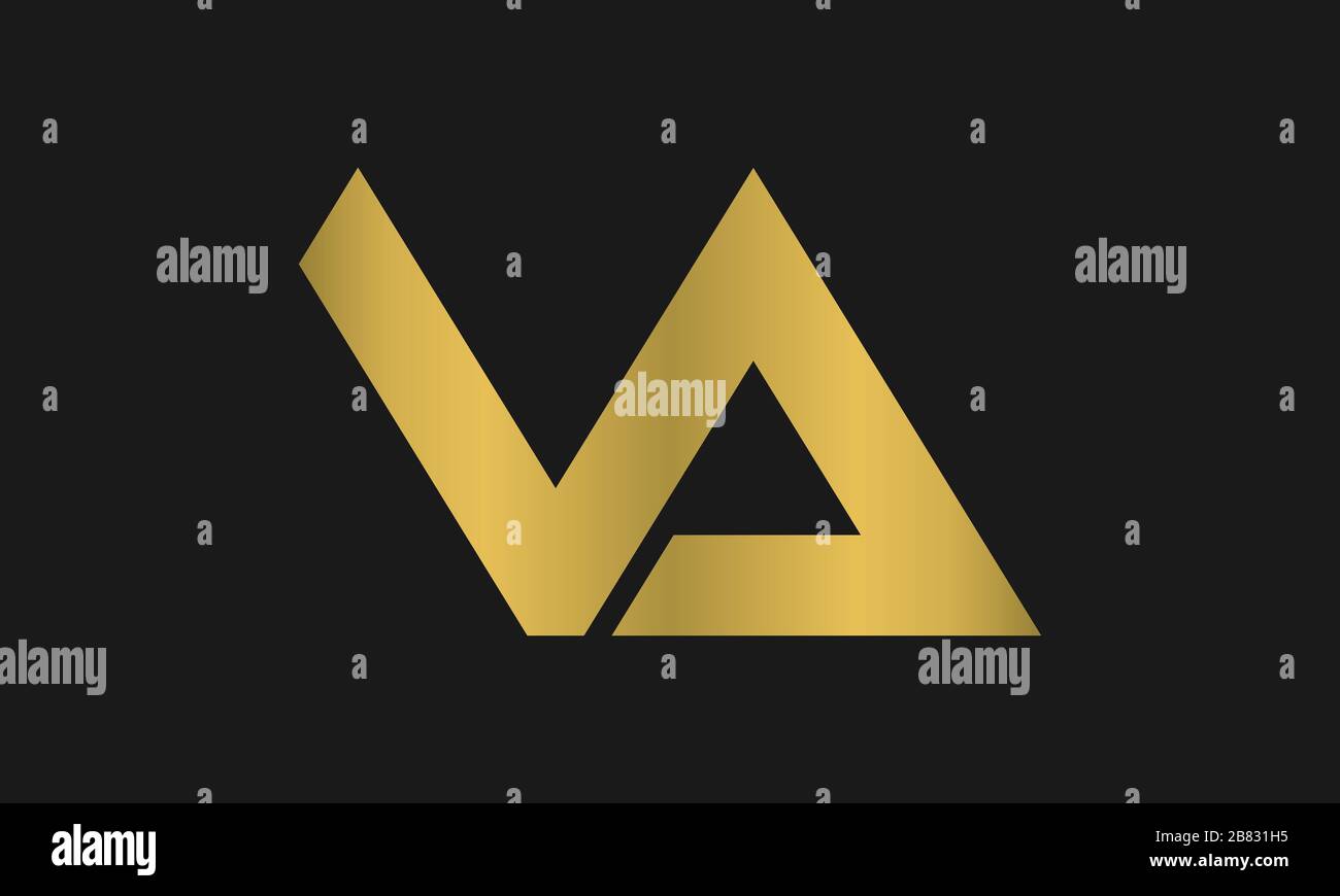 V, A, VA, AV Letter Logo Design mit kreativer moderner Trendtypografie und Monogramm-Logo. Stock Vektor