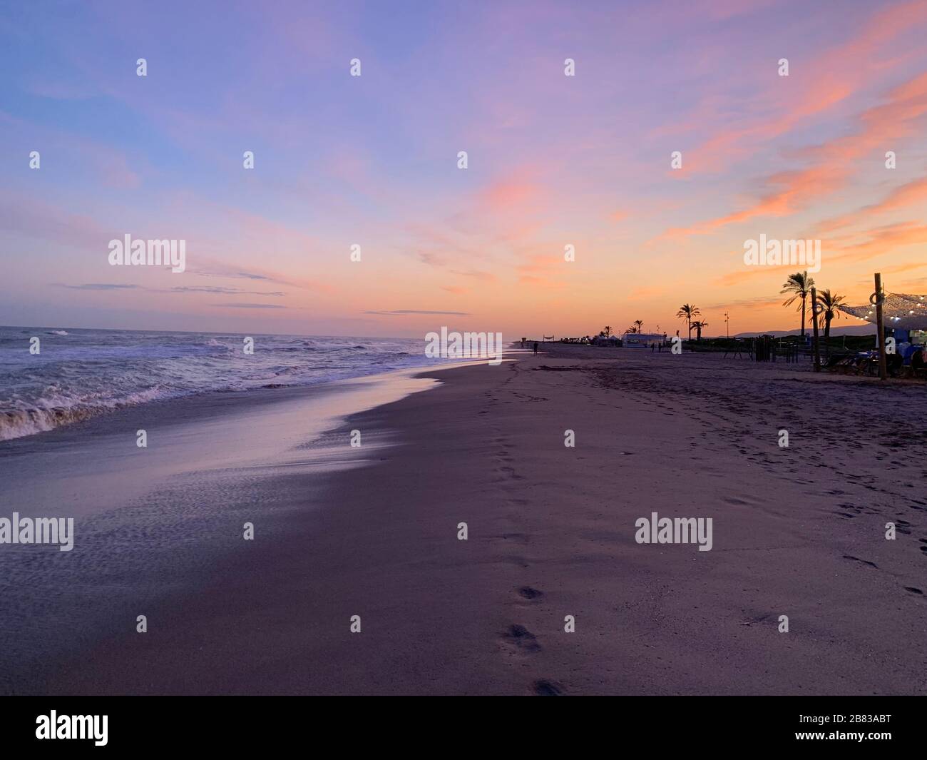 Sonnenuntergang in Barcelona Stockfoto