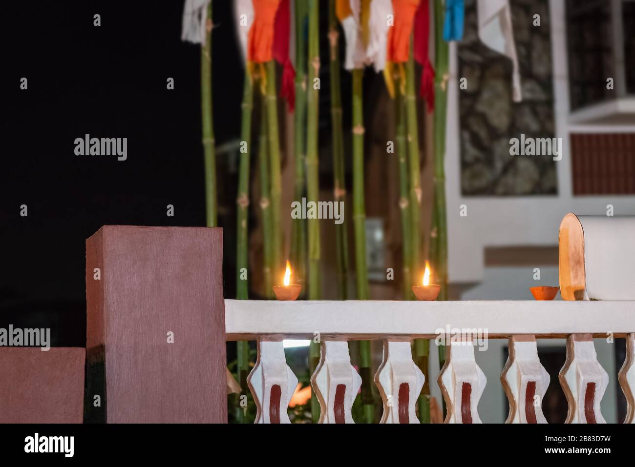 Diwali Festival der leichten Hindu-Religion traditionelles Ritual Trinidad und Tobago Nachtfeier Stockfoto