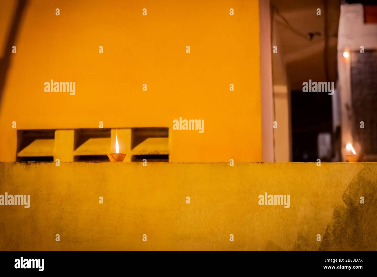 Diwali Festival der leichten Hindu-Religion traditionelles Ritual Trinidad und Tobago Nachtfeier Stockfoto