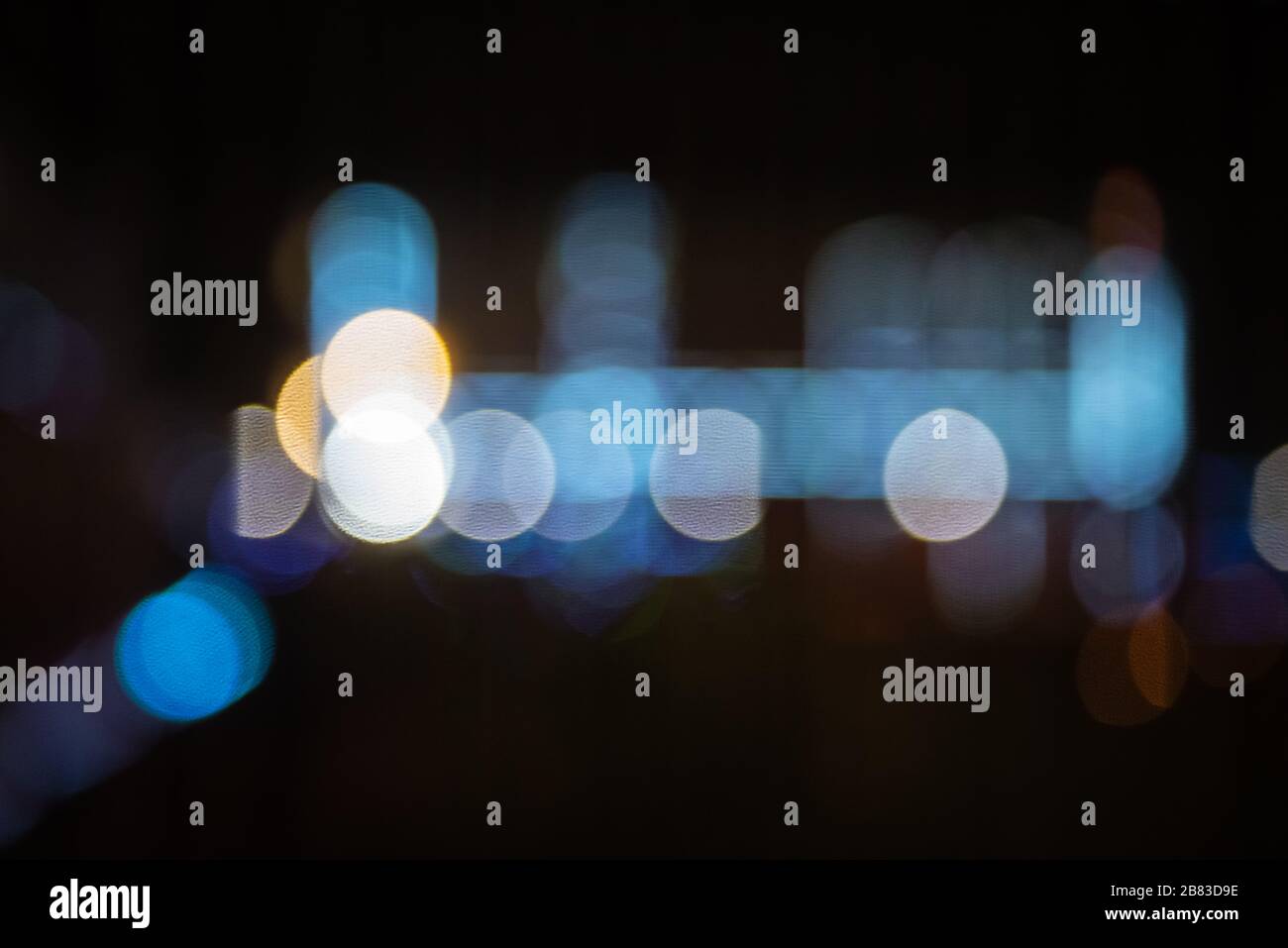 Coole Farbe bokeh große Kreise von Licht verstreut Celebration Atmosphäre Stockfoto