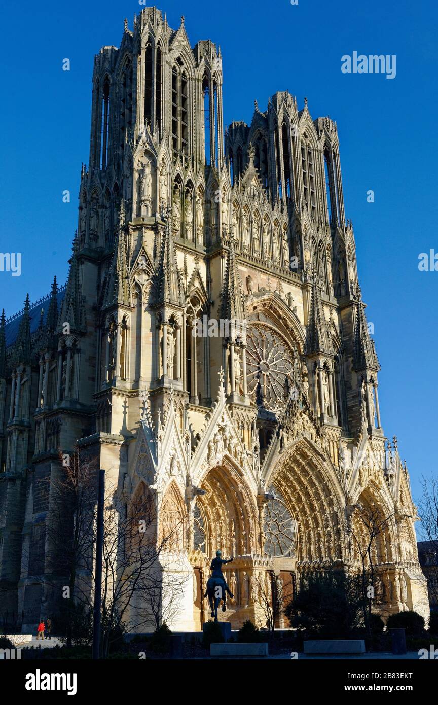 Reims, Frankreich. Die Kathedrale von Reims. Stockfoto