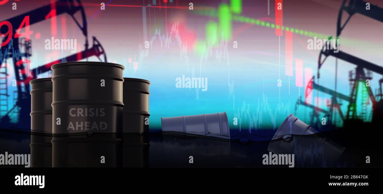 Konzept "Crisis Ahead" für finanzielle Probleme, Risiken und wirtschaftliche Depressionen. Stockfoto