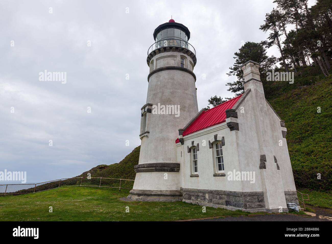 Der historische Leuchtturm Heceta Head in der Nähe von Florence, Oregon, USA Stockfoto