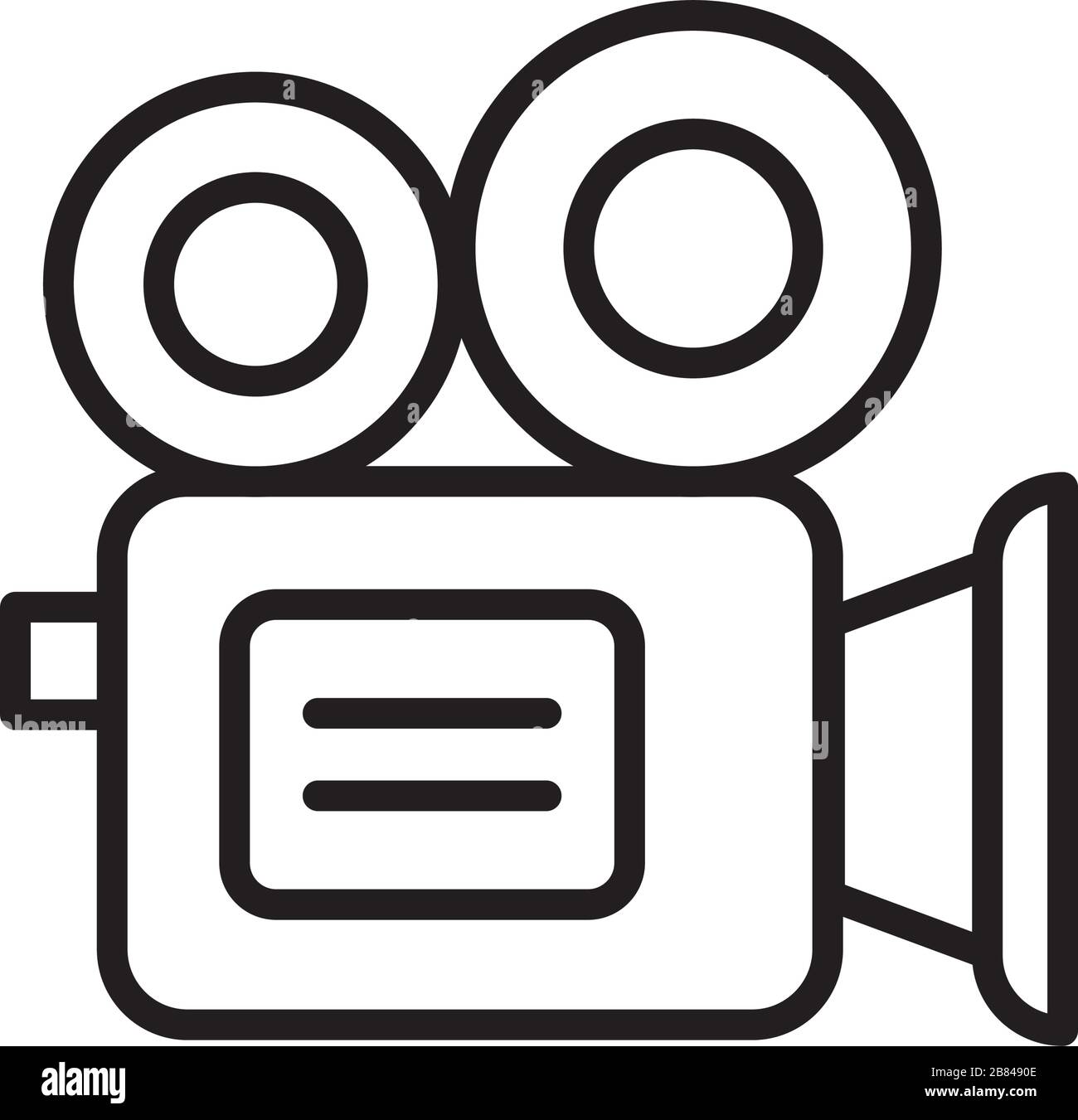 Zeilensymbol der Videokamera Stock Vektor