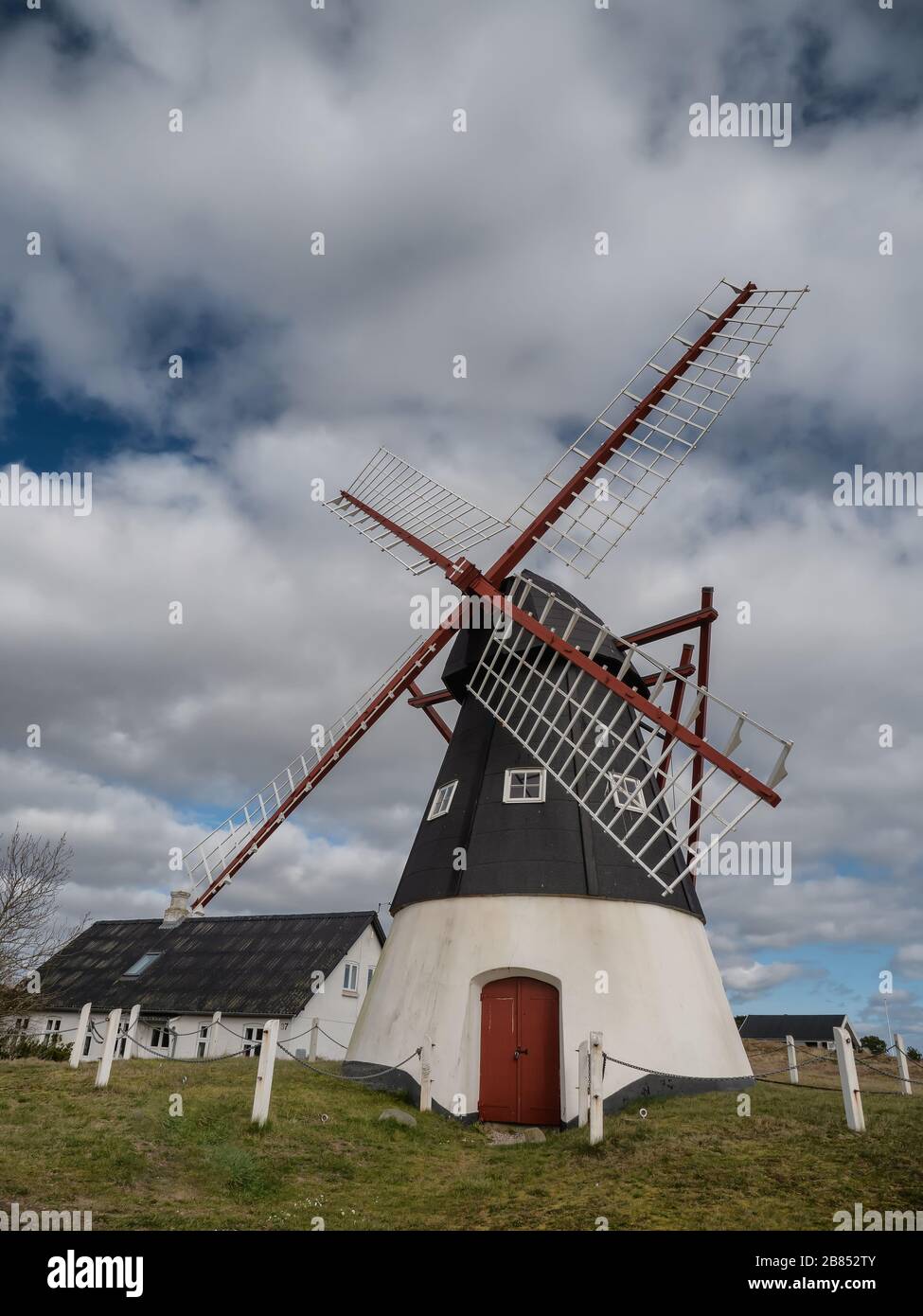 Windmühle auf der wattenmeerinsel Mandoe, Esbjerg Dänemark Stockfoto