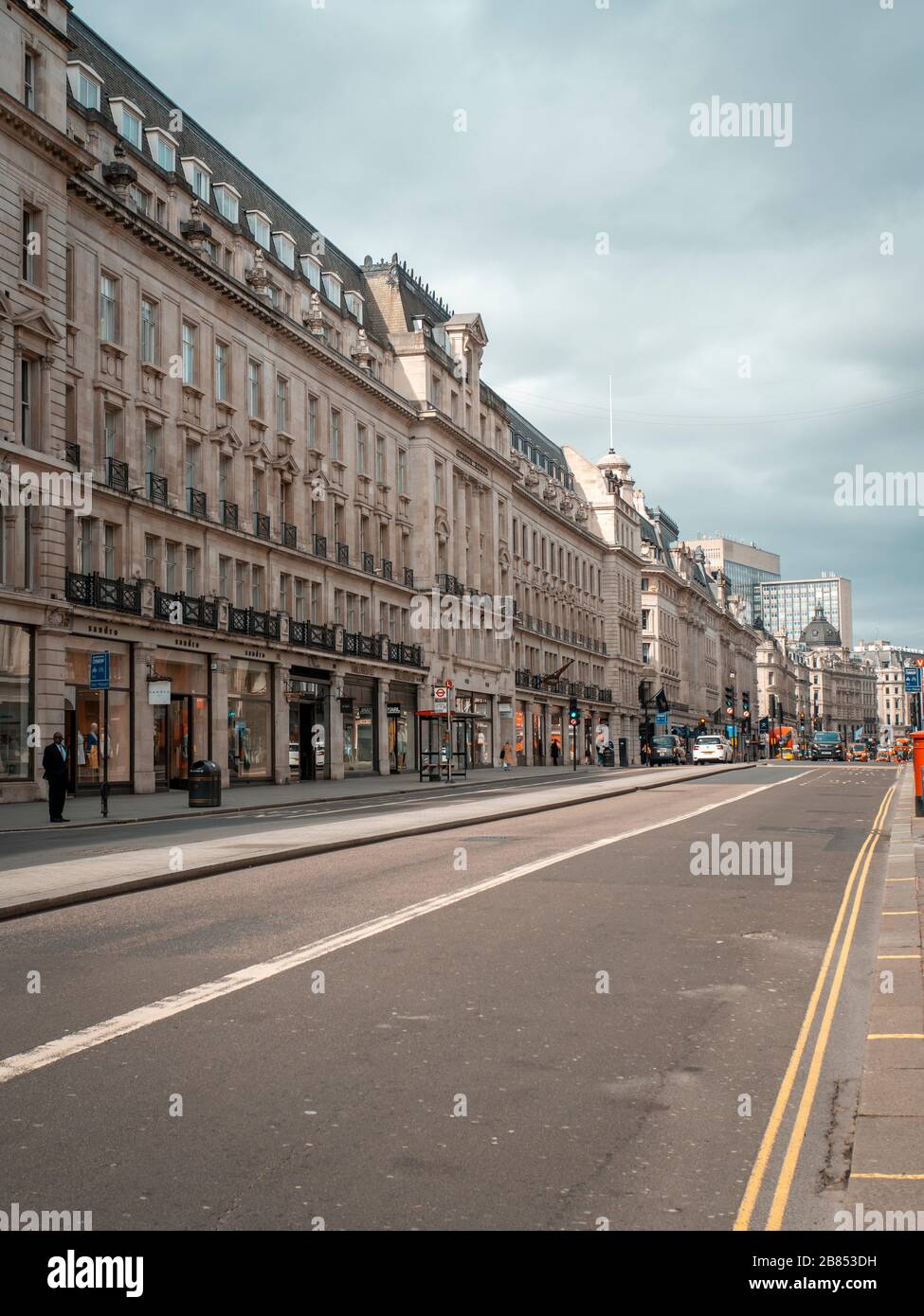 Regents Street ist wegen des Ausbruchs von Coronavirus leer Stockfoto