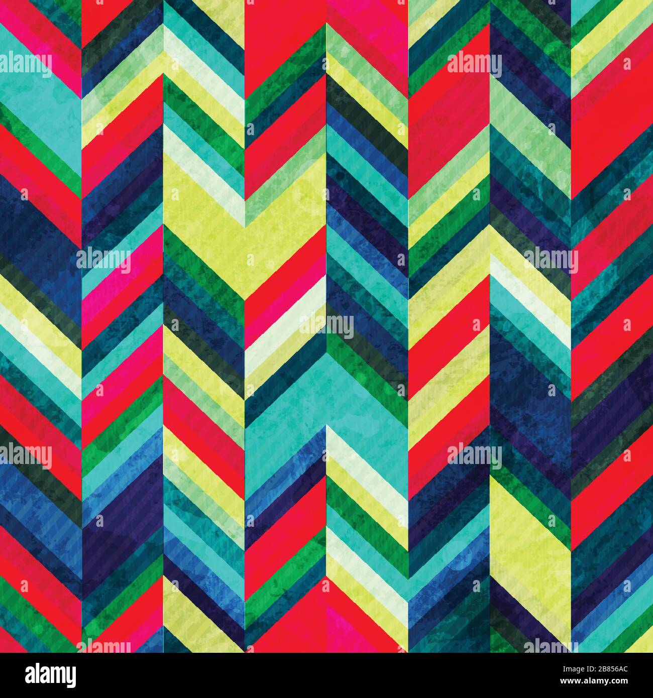 Klassisches Zickzack-Muster mit Grunge-Effekt Stock Vektor