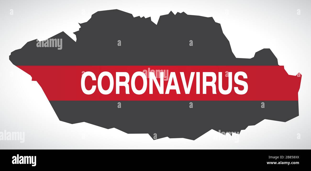 Vale of Glamorgan WALES UK Hauptgebietskarte mit Coronavirus Warnillustration Stock Vektor