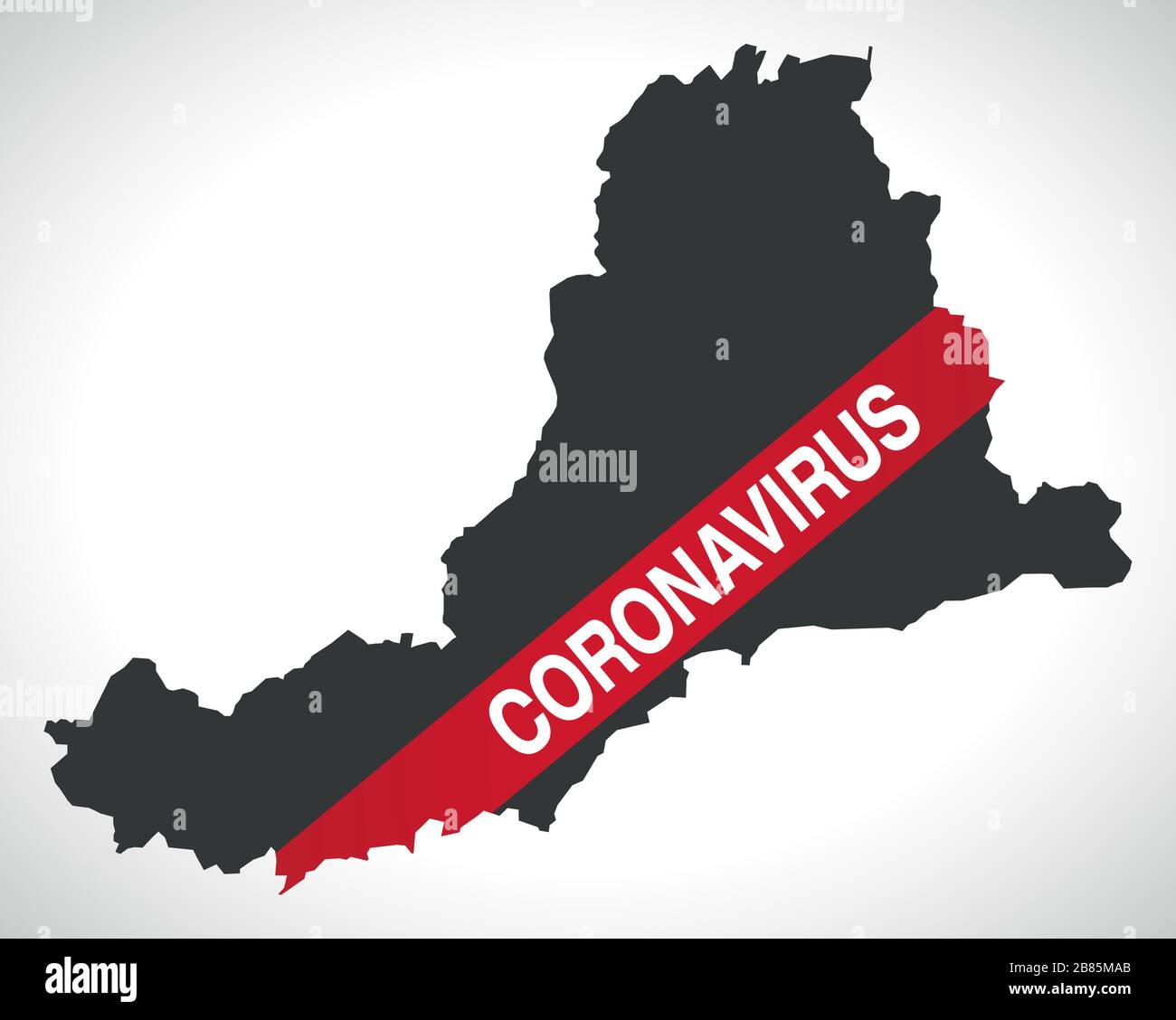 Derry City und Strabane NORDIRLAND Stadtplan mit Coronavirus Warnung Stock Vektor