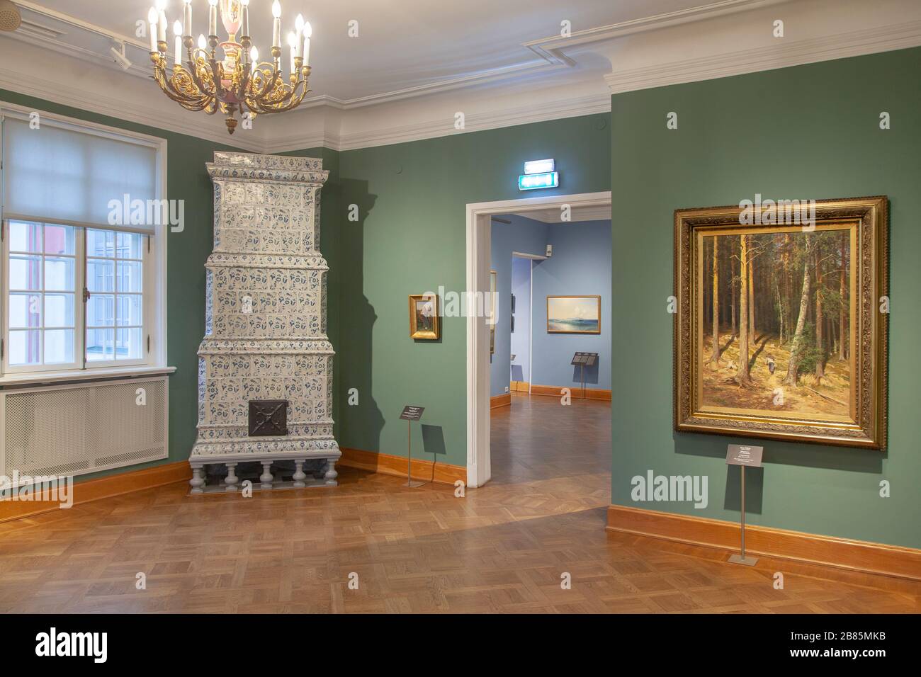 Inneneinrichtung des Schlosses Kadriorg, Tallinn. Estland: Eines der Räume des HE-Museums. Stockfoto