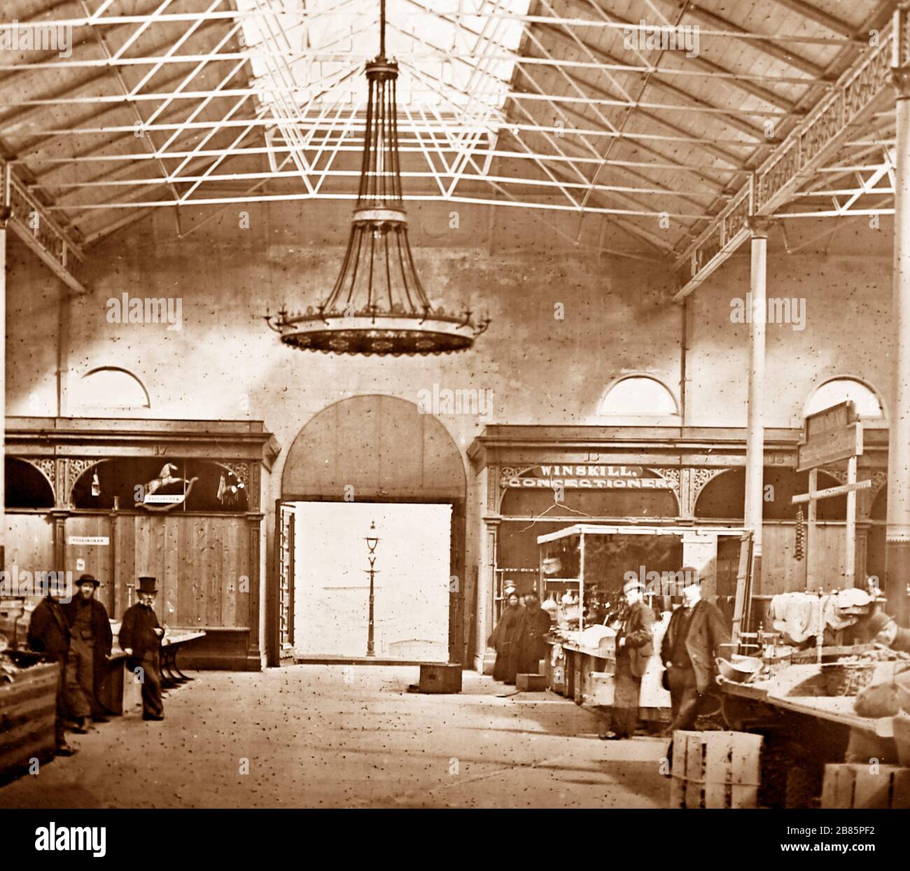 Burnley Market Hall, ca. 1870 Stockfoto