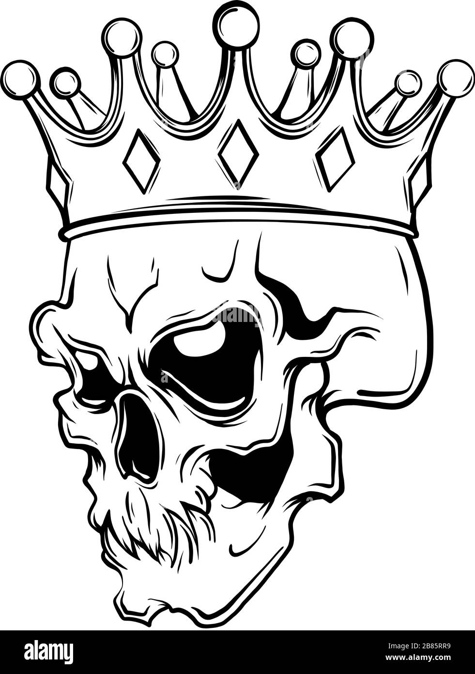 Hand gezeichnet König Krone tragen. Vector Illustration Stock Vektor