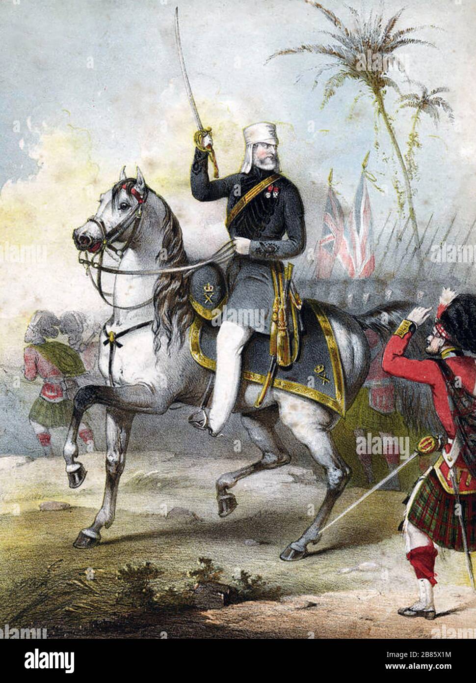 HENRY HAVELOCK (1795-1857) General der British Army auf dem Weg zur Entlastung von Cawnpore im Jahr 1857 Stockfoto