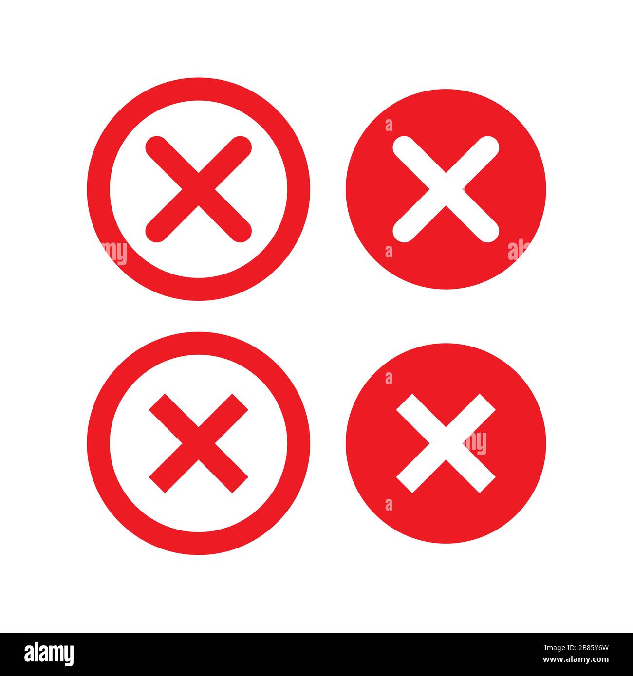 Vektorzeichen abbrechen oder schließen. Löschsymbol, kein Vorzeichen Stock Vektor