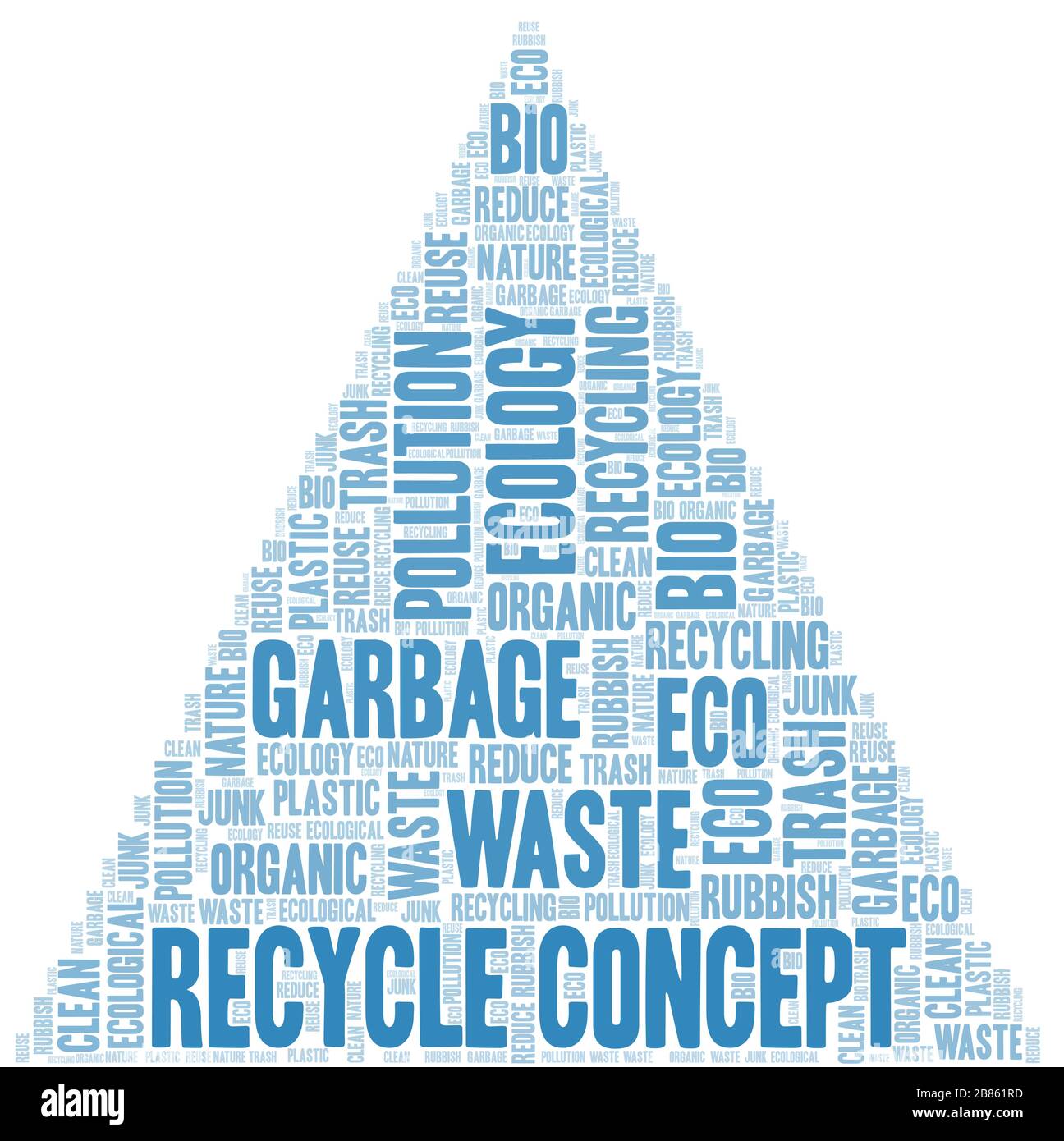Recyceln Sie das Wort Cloud. Wordcloud nur mit Text. Stock Vektor
