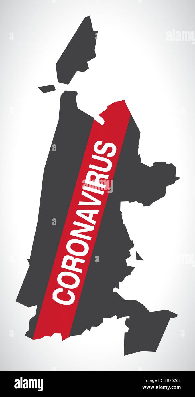 Nordholland NIEDERLANDE Karte mit Coronavirus Warnillustration Stock Vektor