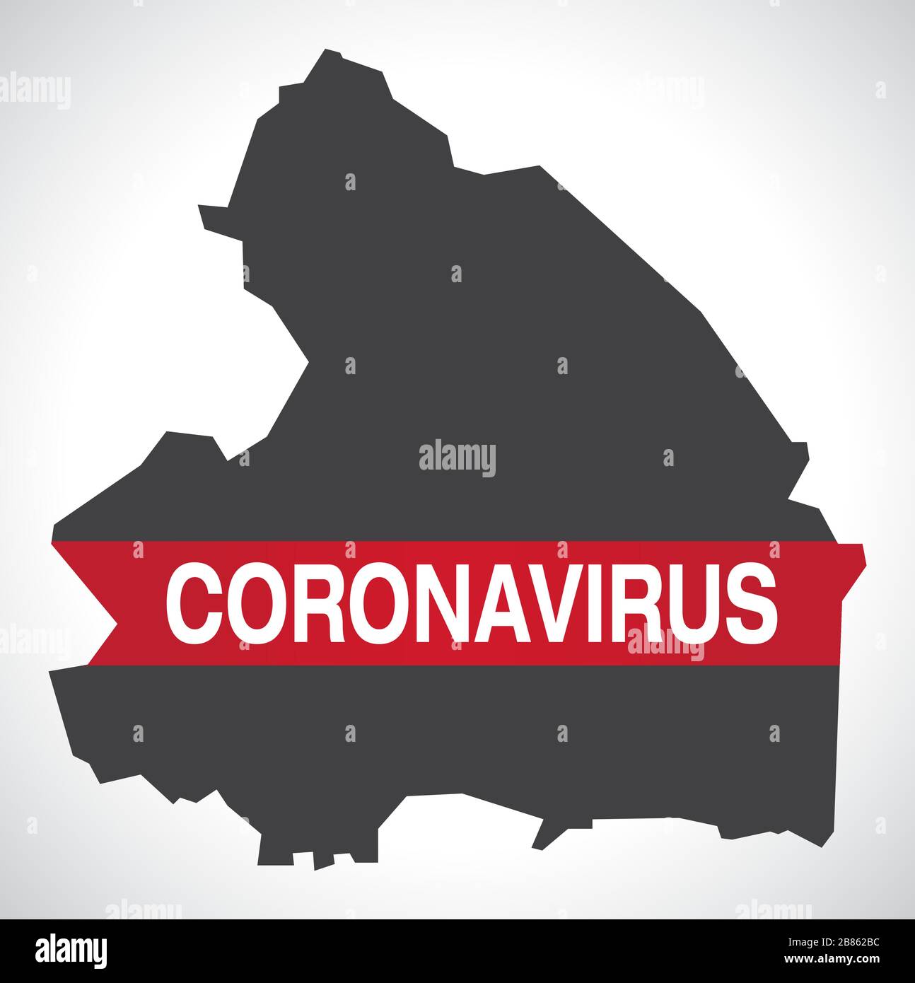 Drenthe NIEDERLANDE Karte mit Coronavirus Warnillustration Stock Vektor