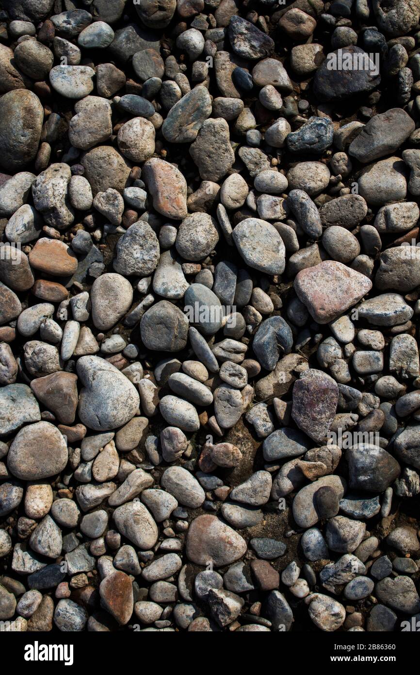 Kieselstein. Glatte Steine. Steine Hintergrund. Farbige Steine. Natürlicher Hintergrund Stockfoto