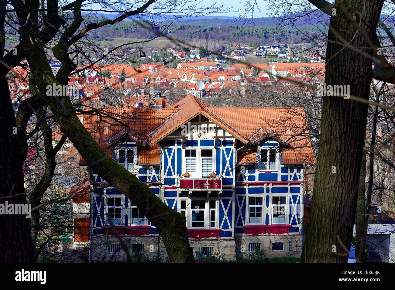 Teufelsmauer Harz bei Blankenburg im Sonnenuntergang Stockfoto