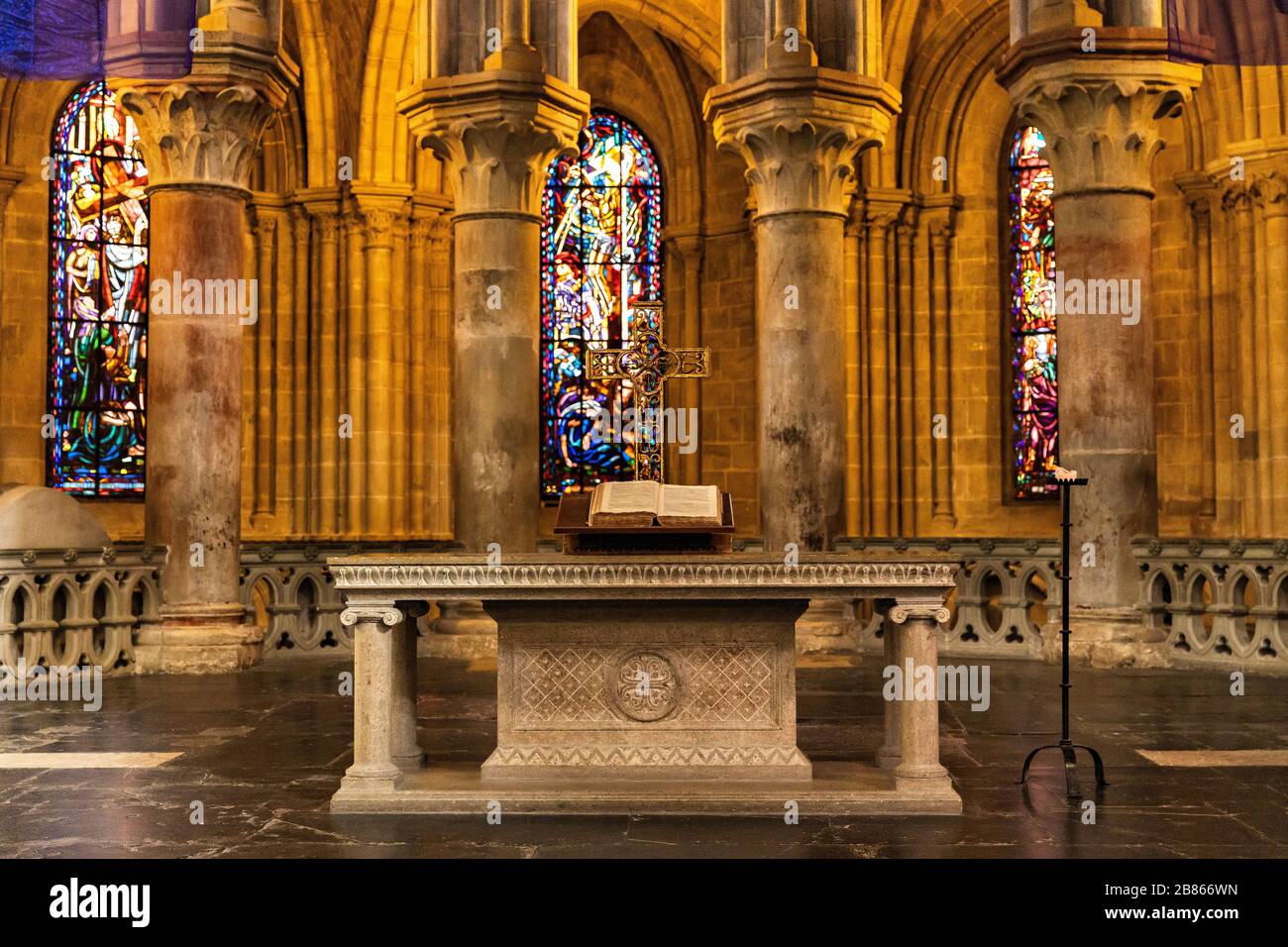 Im Inneren der Kathedrale von Lausanne in der Schweiz Stockfoto