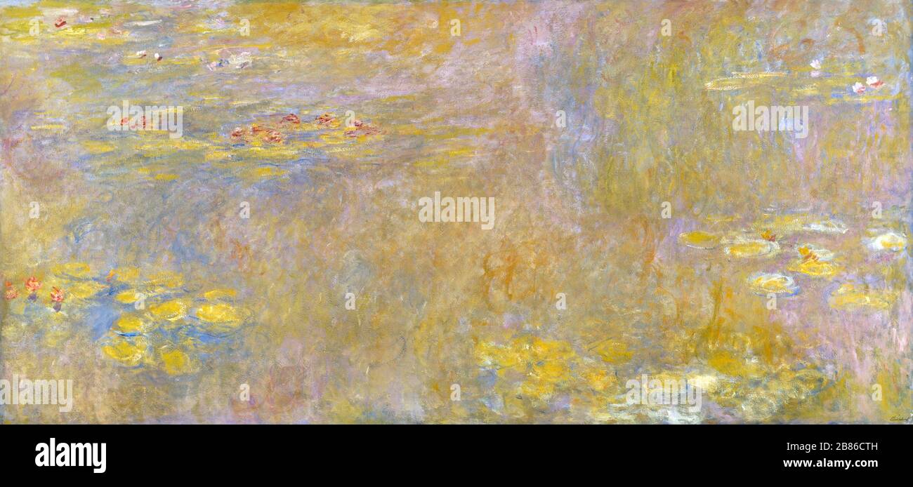Water-Lilies (ca. 1917) Gemälde von Claude Monet - sehr hohe Auflösung und hochwertige Bilder Stockfoto