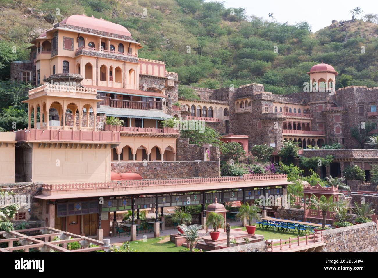 Neemrana, Indien - 3. November 2018: Neemrana Fort Palace Stockfoto