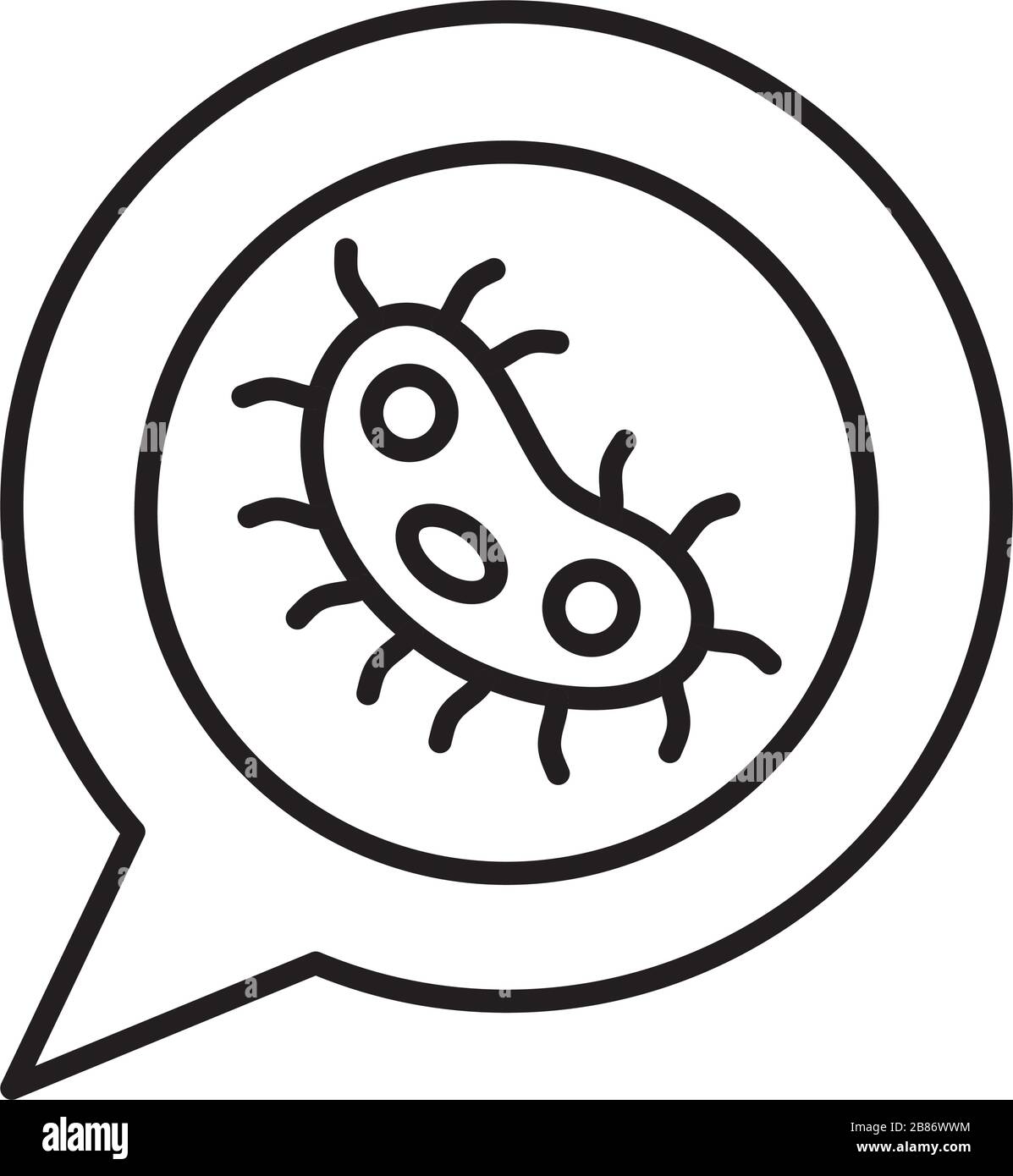 Partikel aus Kovid 19, Symbol für Linienart Stock Vektor