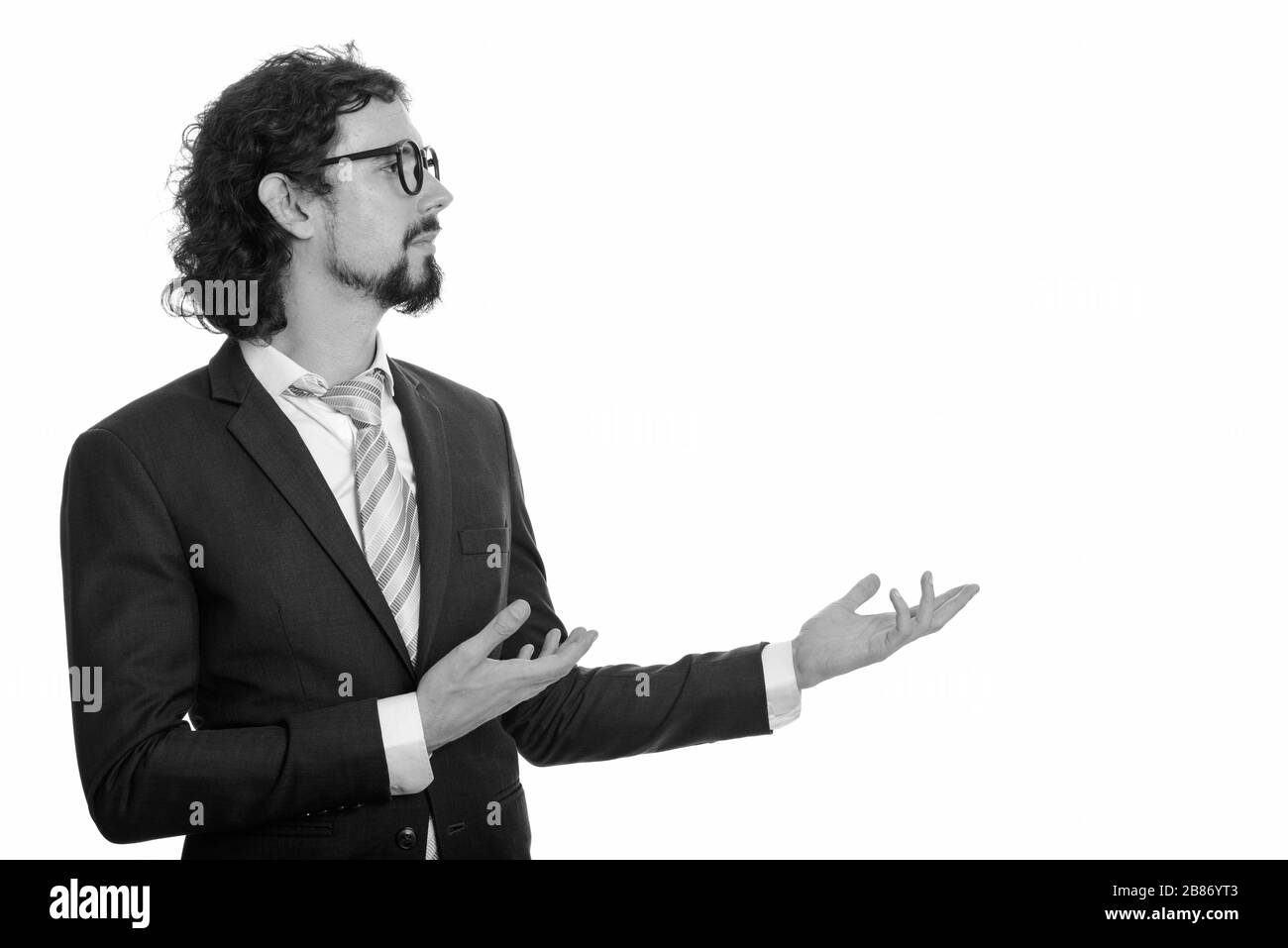 Profil anzeigen von Stattlichen kaukasischen Geschäftsmann etwas angezeigt Stockfoto