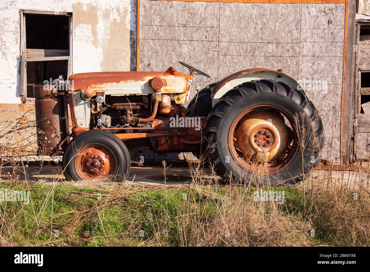 Old Rusty Tractor in Oklahoma Stockfoto