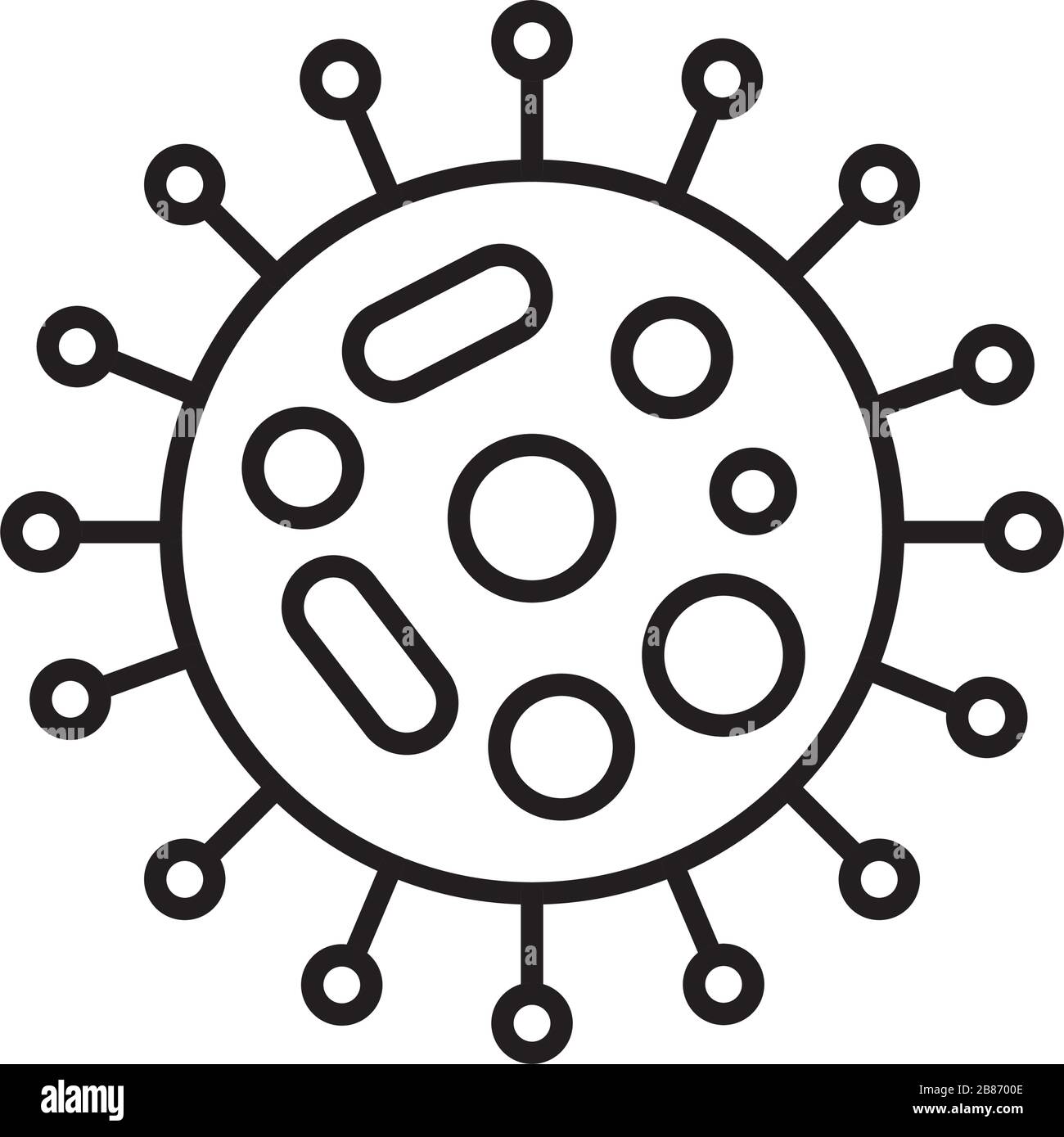 Partikel aus Kovid 19, Symbol für Linienart Stock Vektor