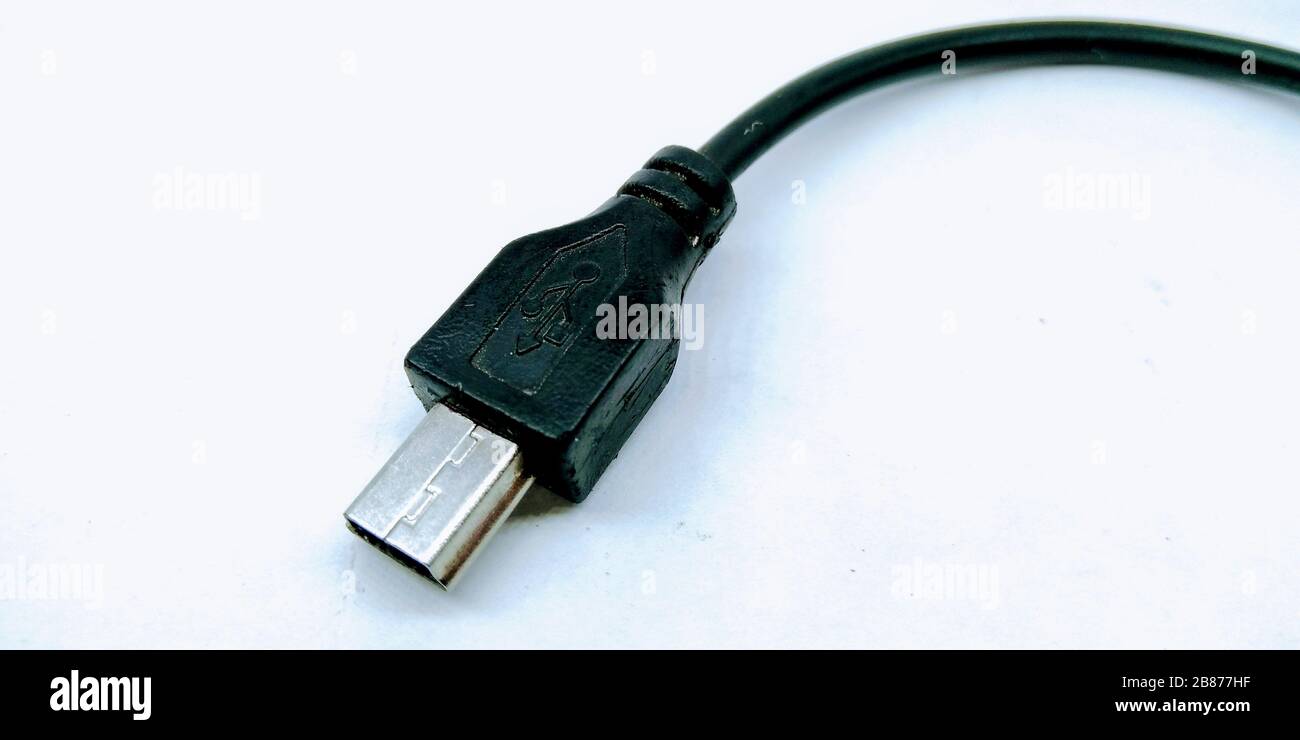 Ein Bild des usb-Kabels Selective Focus Stockfoto