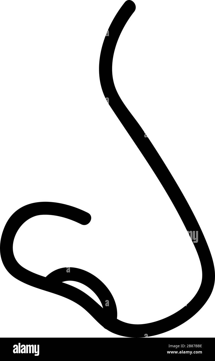 Darstellung der Vektorkontur des Symbols für glatte Nase Stock Vektor