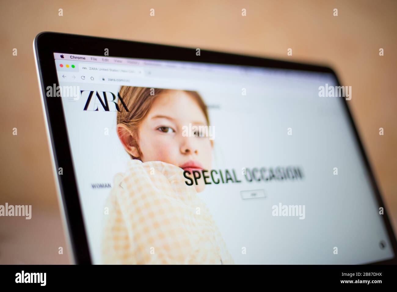 Zara Company Website auf dem Computerbildschirm Stockfoto