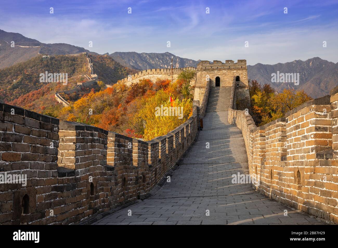 Die Große Mauer bei Mutianyu China, Peking Stockfoto