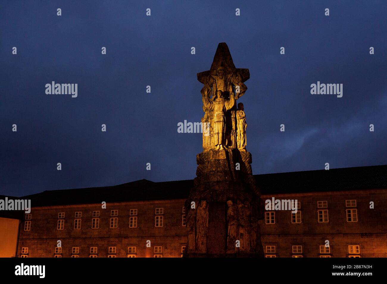 Denkmal für Pobrecillo de Asís. Santiago de Compostela. Spanien Stockfoto