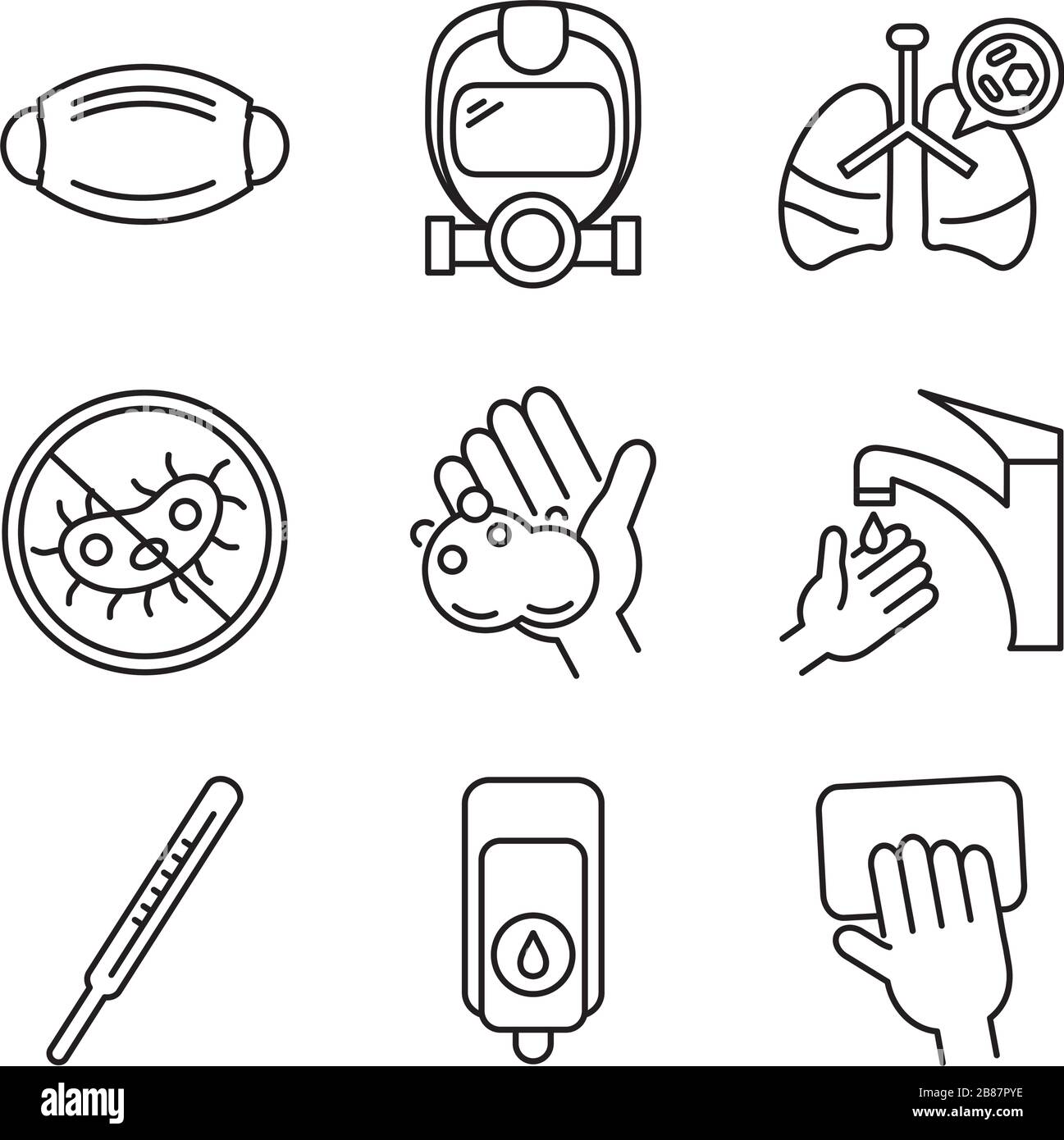 Bundle mit oviden 19 Designs, Linien-Symbol Stock Vektor