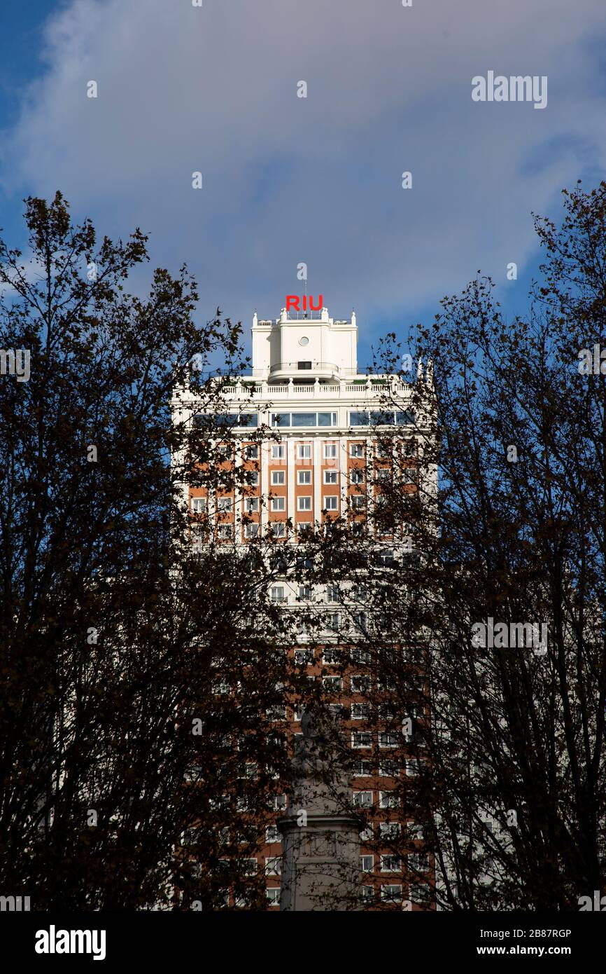 Hotel Riu an der Gran Via von Madrid. Spanien Stockfoto