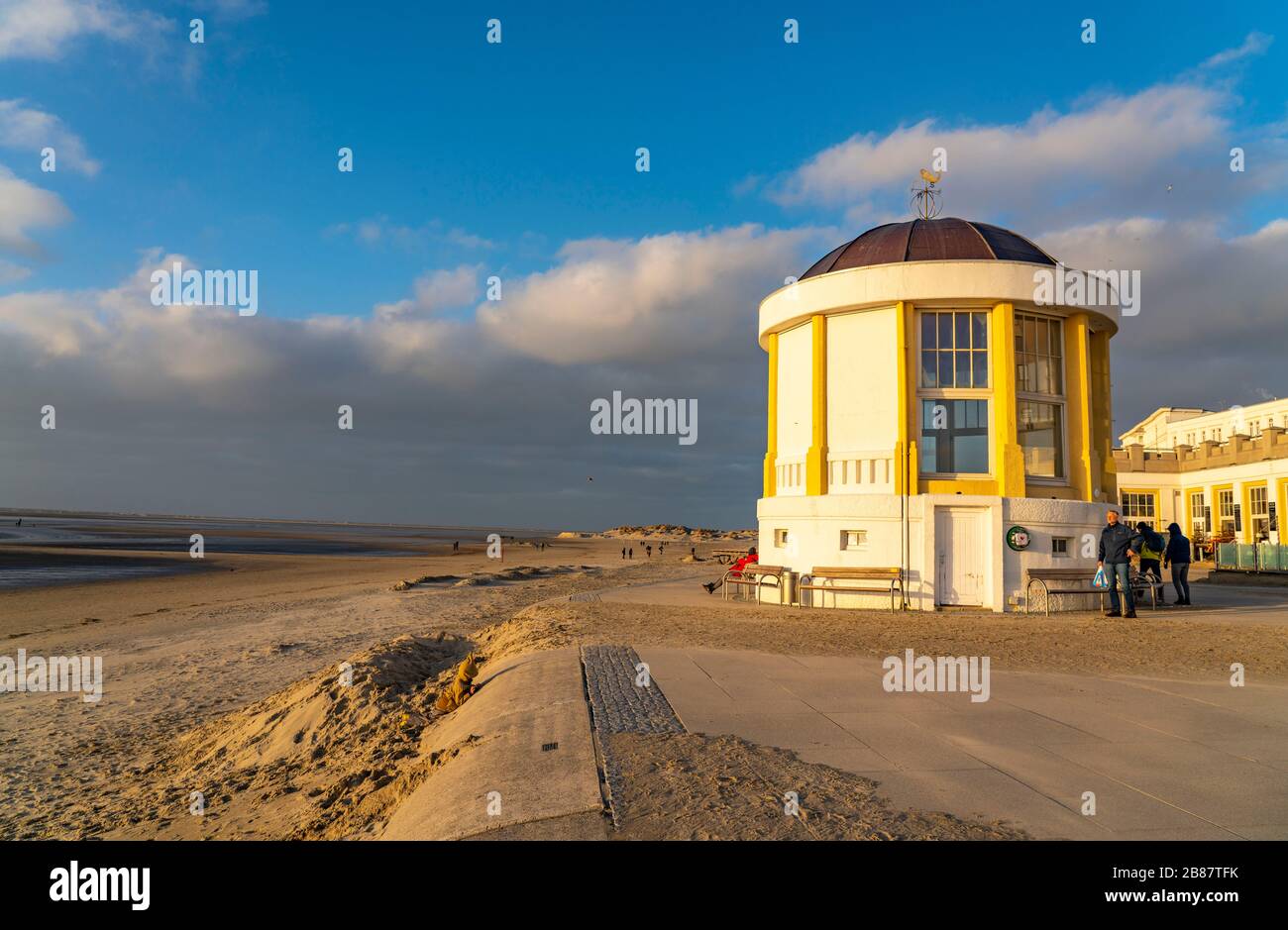 Musikpavillon, Westküste von Borkum, Insel, Frisia, Winter, Saison, Herbst, Niedersachsen, Deutschland, Stockfoto