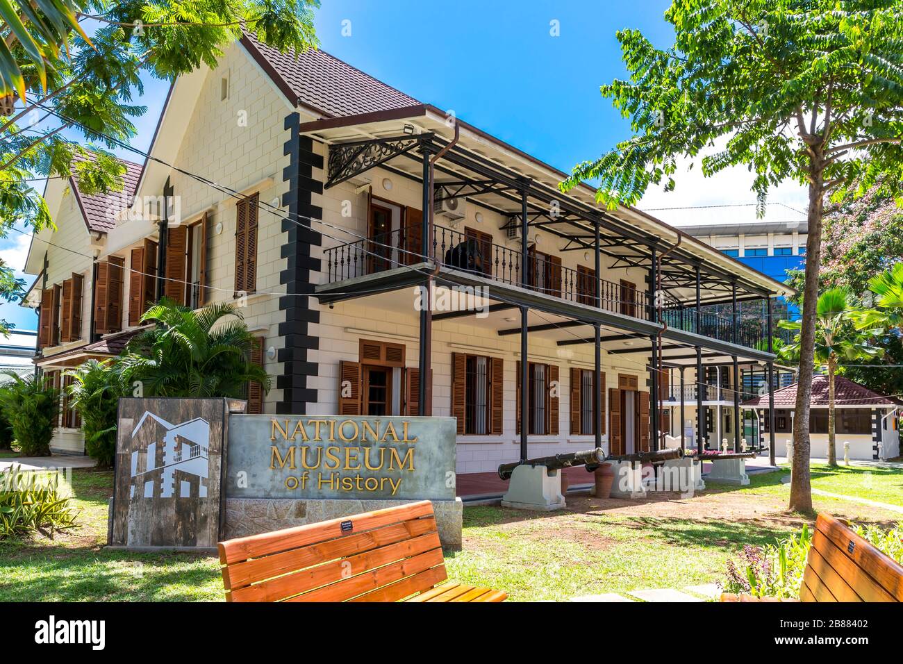 Nationalmuseum, Victoria, Mahe Island, Seychellen, Indischer Ozean Stockfoto