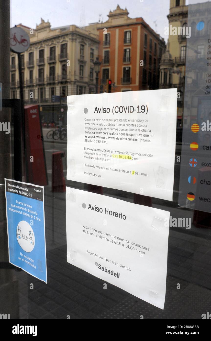 Hinweis für Bürger, die wegen der Vorbeugung gegen das Risiko einer Infektion mit Coronavirus geschlossen wurden Stockfoto